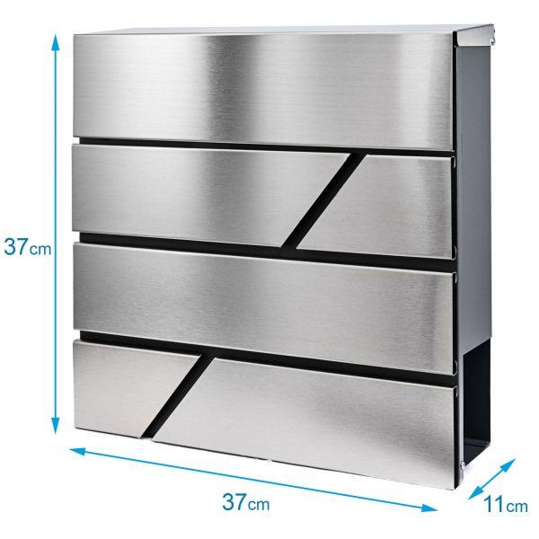 Poštanski sandučić Brick - brušeni čelik / crni