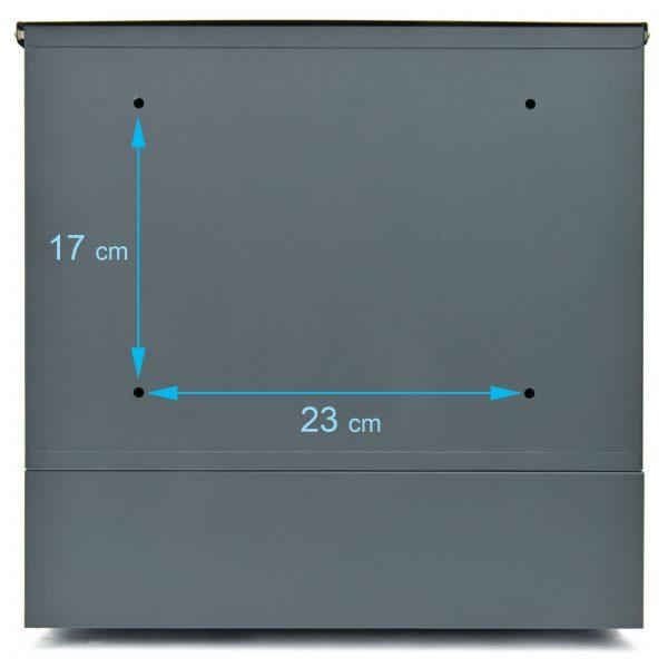 Poštanski sandučić Brick - brušeni čelik / crni