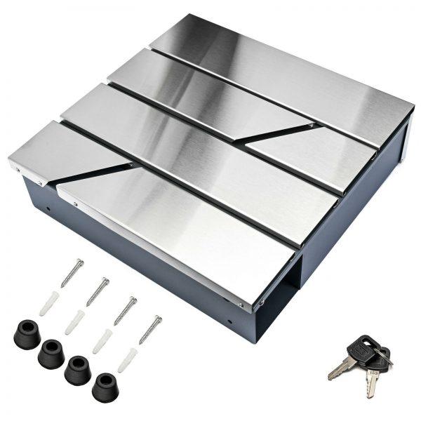 Poštanski sandučić Brick - brušeni čelik / crni