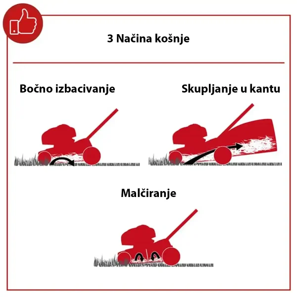 Vrtna kosilica MP150-46 - 46 cm - 3,7 KS - 3 u 1 - Scheppach
