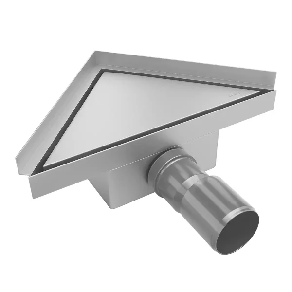 Kutna tuš kanalica TRIAN - 20 cm - Inox i Crna - Mexen