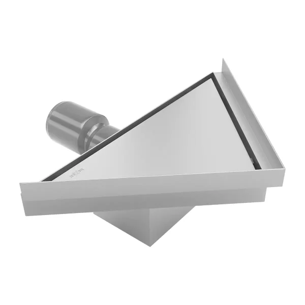 Kutna tuš kanalica TRIAN - 20 cm - Inox i Crna - Mexen