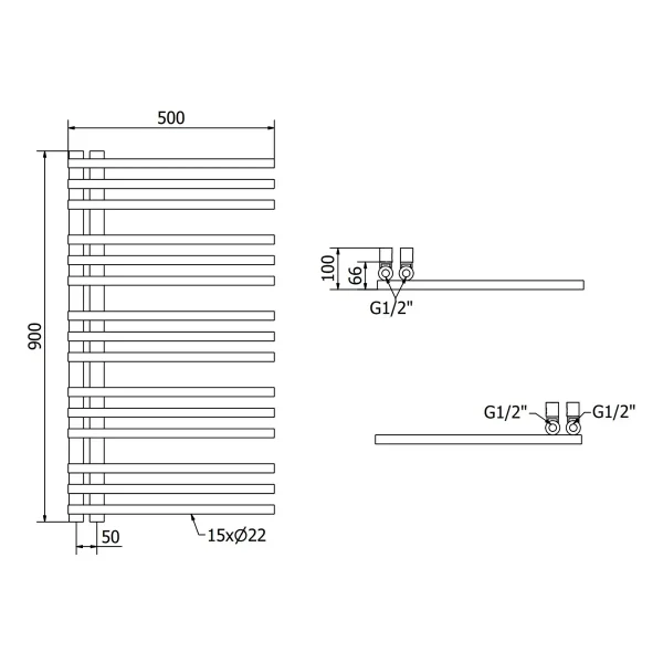 Kupaonski radijator Neptun - 400 W - 600 W