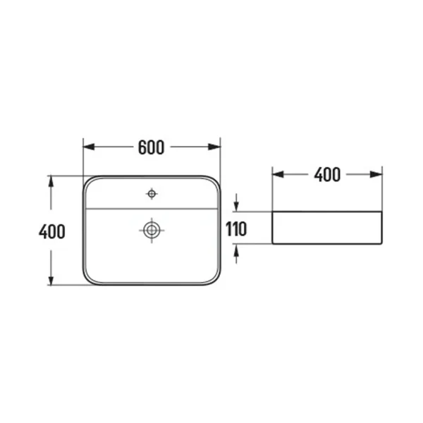Nadgradni kupaonski umivaonik SOFIA - Bijeli - 60 cm - Mexen