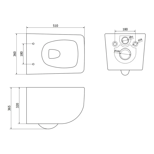 WC školjka s poklopcem VERA - Crna - Mexen