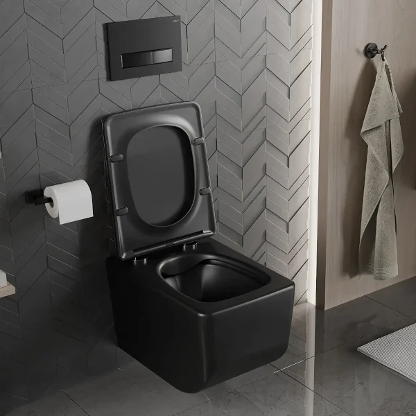 WC školjka s poklopcem VERA - Crna - Mexen