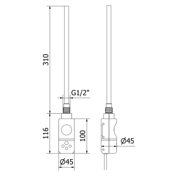 Grijač za kupaonski radijator Digital - 600 W