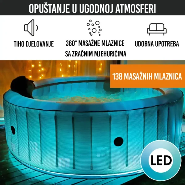 Masažni bazen MSpa STARRY LED - 204 cm - 2100 W