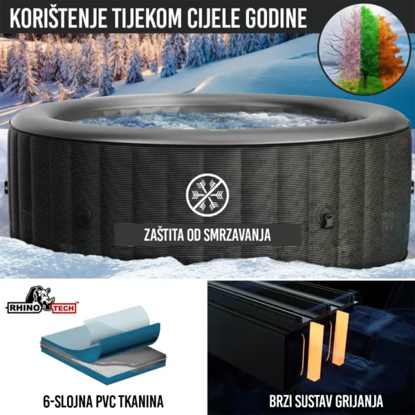 Masažni bazen MSpa STARRY LED - 204 cm - 2100 W