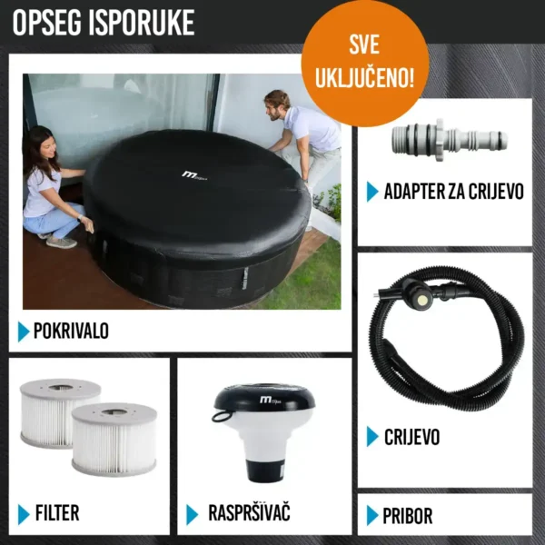 Masažni bazen MSpa STARRY LED - 204 cm - 2100 W