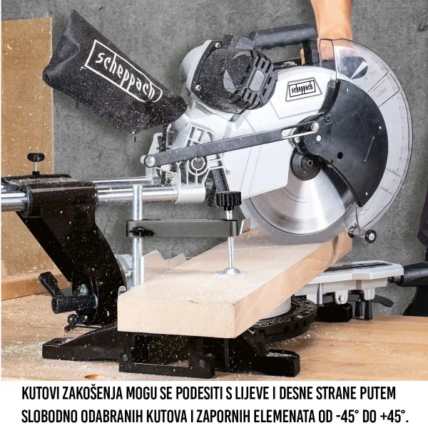 Profesionalna potezna i nagibna pila HM140L-BE - 2000W - 305 mm - Scheppach Black Edition