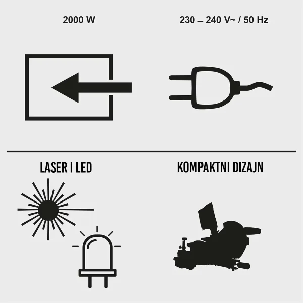 Profesionalna potezna i nagibna pila HM140L-BE - 2000W - 305 mm - Scheppach Black Edition