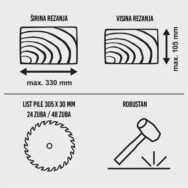 Profesionalna potezna i nagibna pila HM140L-BE - 2000W - 305 mm - Scheppach Black Edition