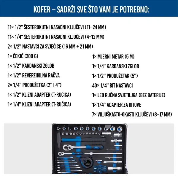 Kofer s alatom TB200 - 141 dijelova - Scheppach