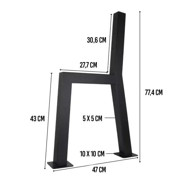 Noge za klupu PARK - 2 kom - Crne