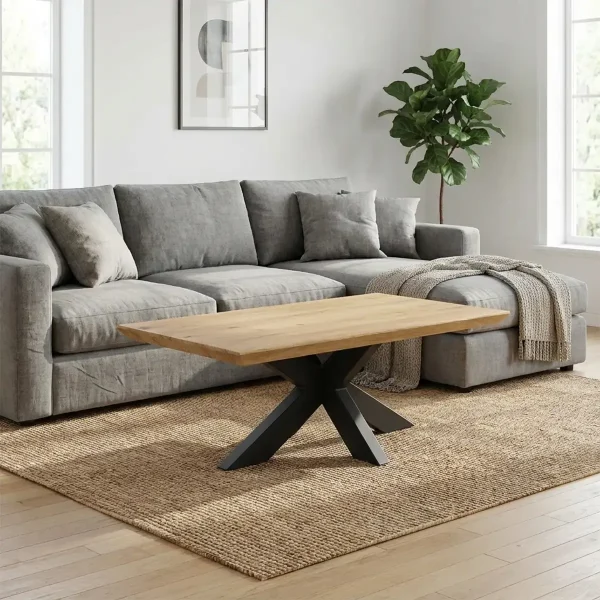 Noge za klub stolić Spider - Crne - 98 x 58 x 43 cm