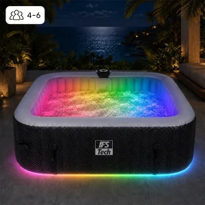 Hidromasažni bazen AquaSpa 6P - Black 3D - 185 cm - 2400 W - IFS Tech - LED