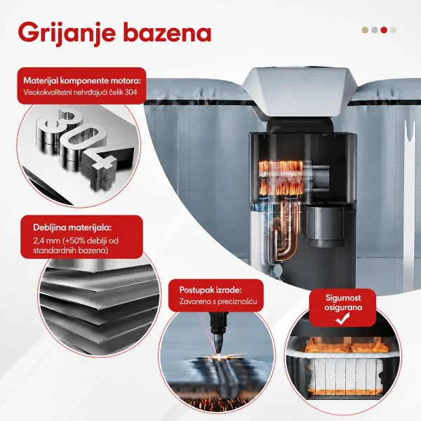 Masažni bazen AquaSpa 6P - Black 3D - 185 cm - 2400 W - IFS Tech