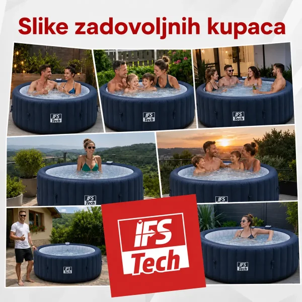Masažni bazen HydraLux 6P - Navy Blue - 208 cm - 2400 W - IFS Tech