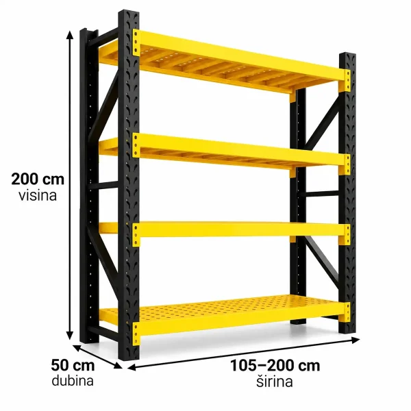Skladišni regal - Velika nosivost - 400 - 800 - 1200 kg