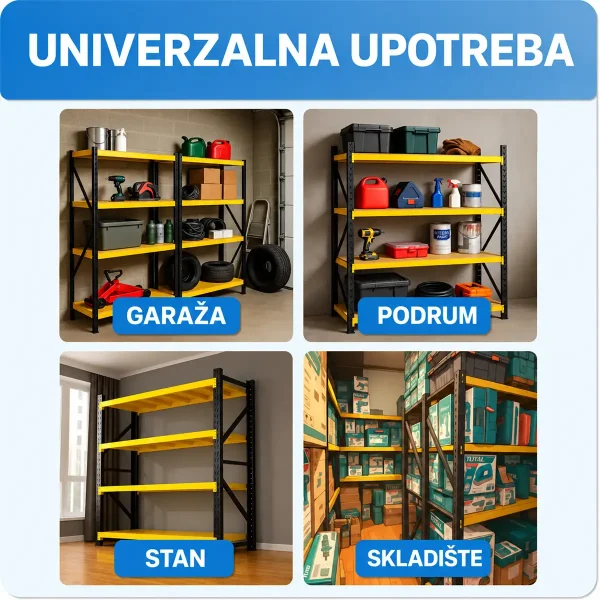 Skladišni regal - Velika nosivost - 400 - 800 - 1200 kg